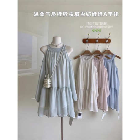 TS002 lace neck cute knit top