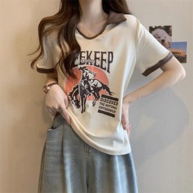 TL015 French Style Knit+ Chiffon top 