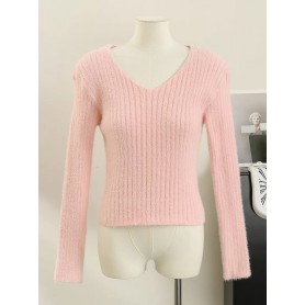 TL015 French Style Knit+ Chiffon top